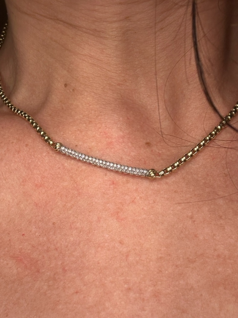 David Yurman Gold-Tone Bar Necklace
